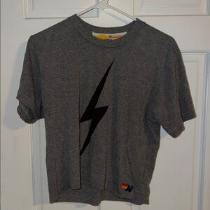 Aviator nation, cropped T-shirt  Black Lightning Bolt